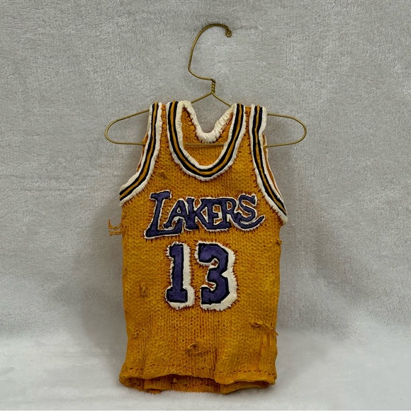 Vintage 90s Elgin Baylor Los Angeles Lakers NBA Locker Room Star Hangers Jersey - Picture 11 of 12